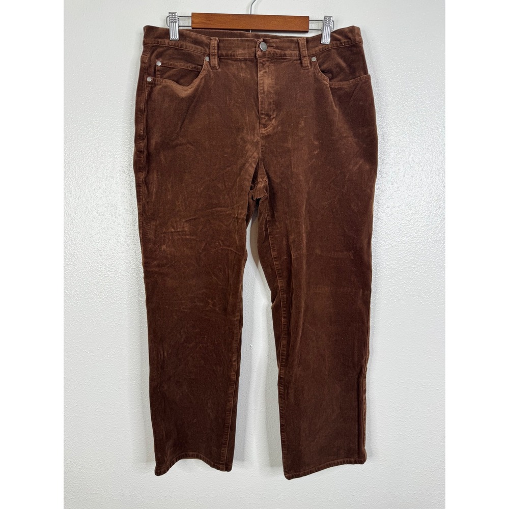 Eileen Fisher Brown Organic Cotton Corduroy Straight Leg Pants Size M